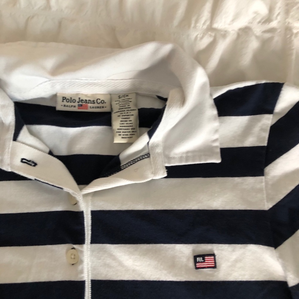 Ralph Lauren Striped Long Sleeve Polo Small - Picture 4 of 5